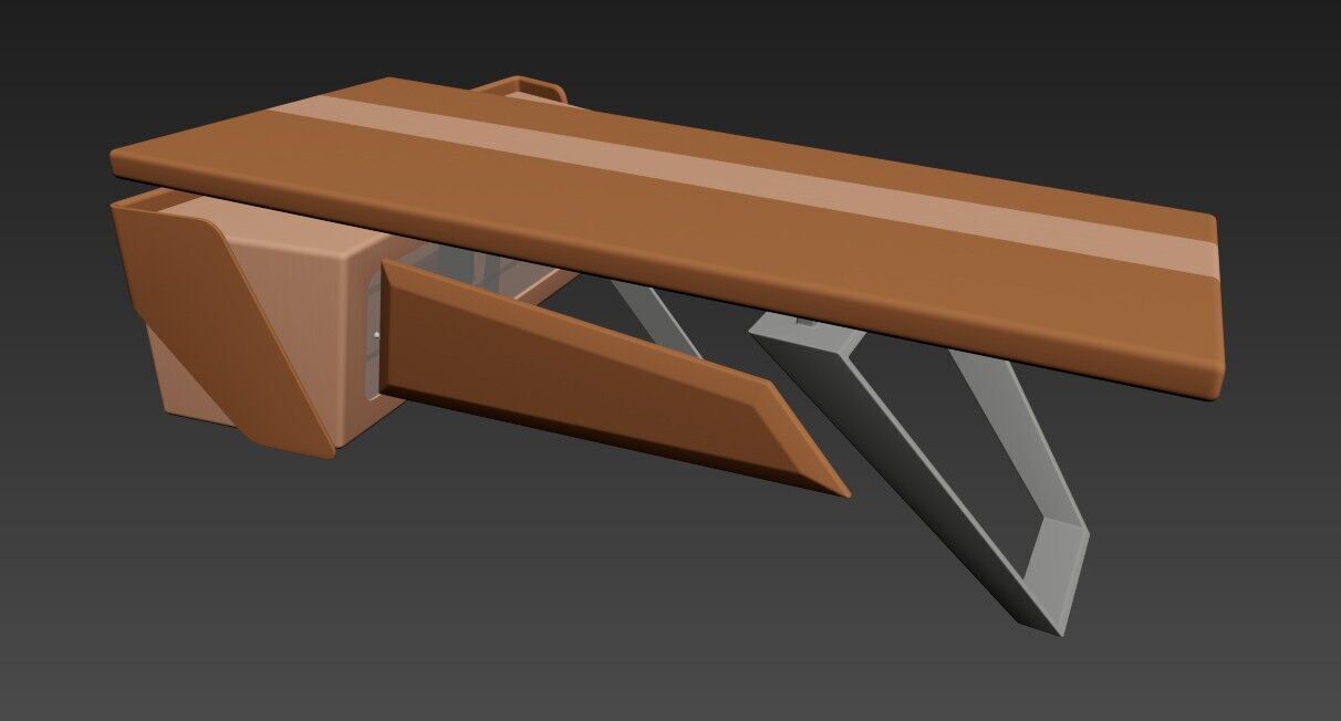 Modern Desk 3D model_36