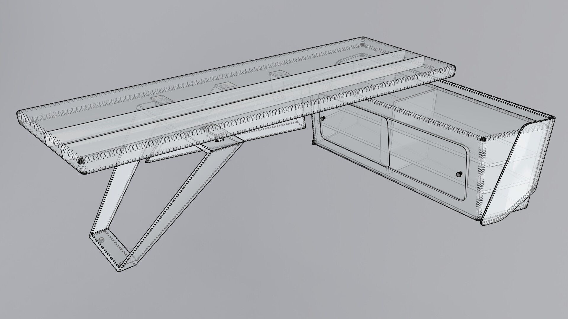 Modern Desk 3D model_14