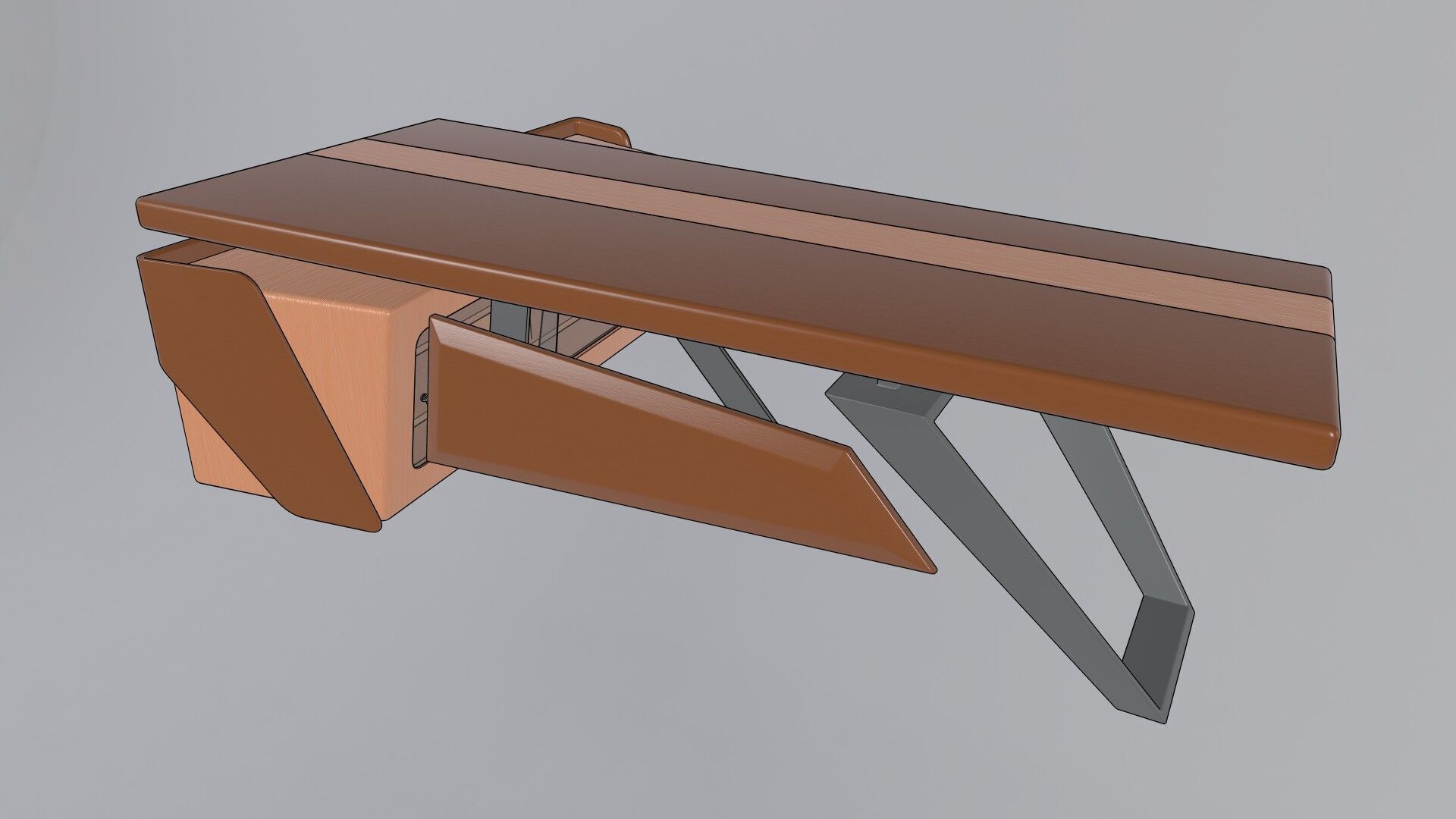 Modern Desk 3D model_3