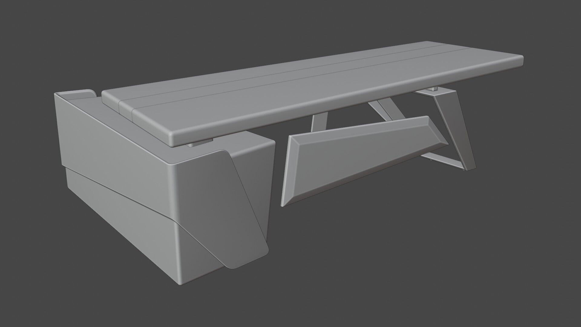 Modern Desk 3D model_22