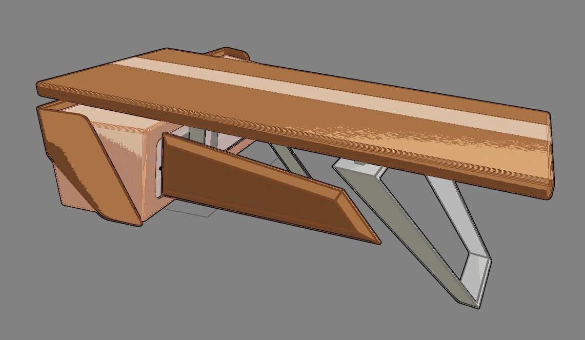 Modern Desk 3D model_37