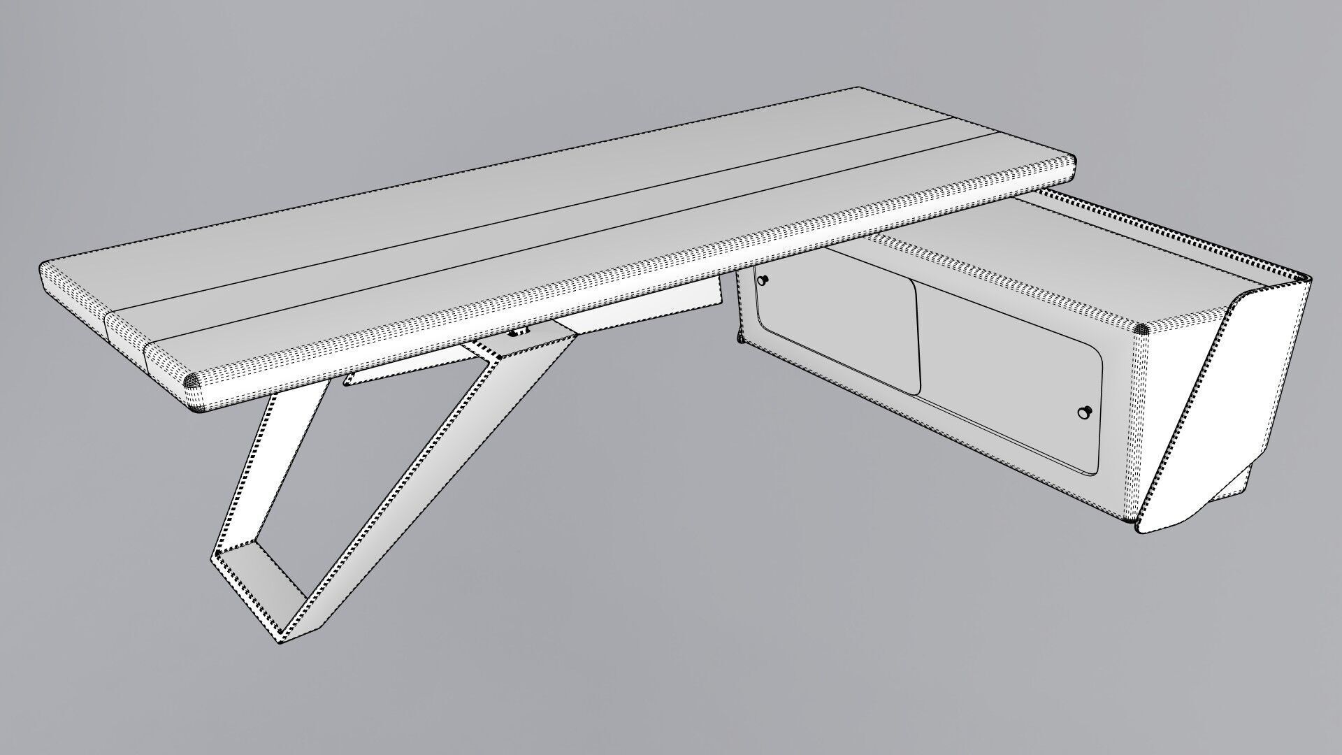 Modern Desk 3D model_13