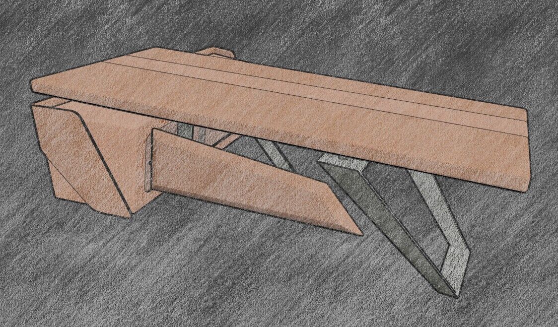 Modern Desk 3D model_38