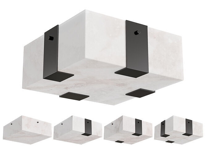 Ponti Alabaster Flush Mount 3D model