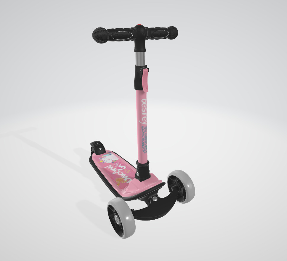 besrey Toddler Scooter Low-poly 3D model_3