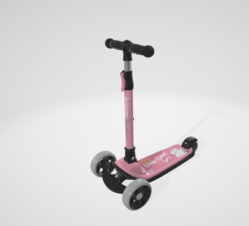 besrey Toddler Scooter Low-poly 3D model_1
