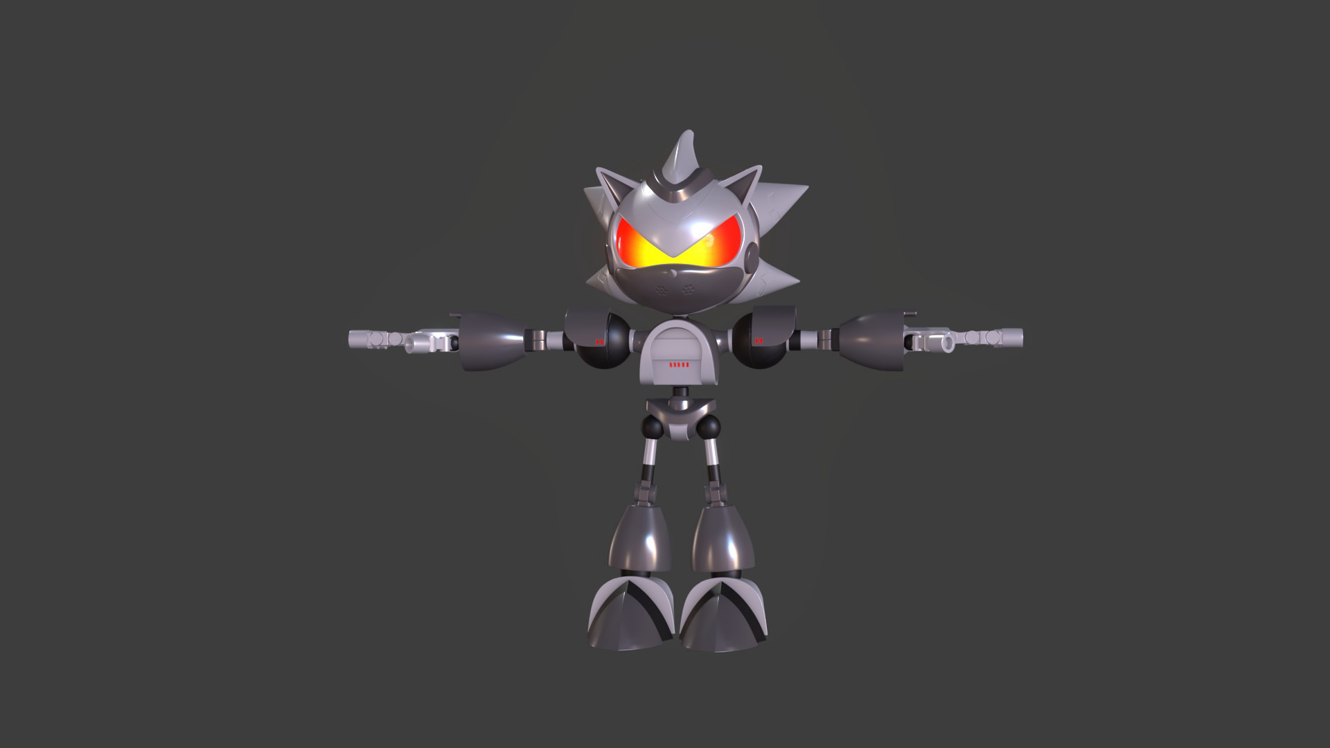 Silver Sonic v1 Low-poly 3D model_32