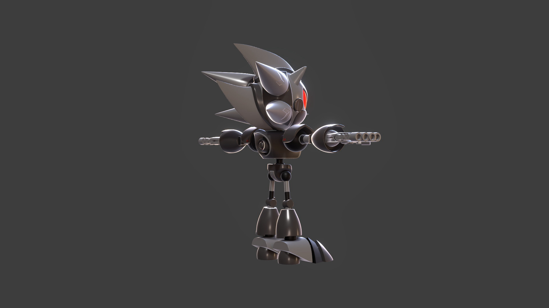 Silver Sonic v1 Low-poly 3D model_52
