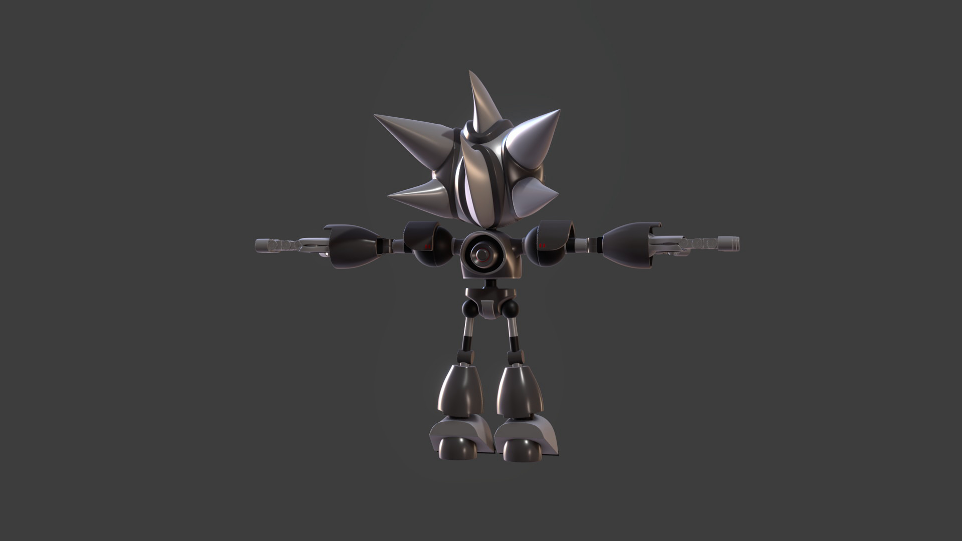 Silver Sonic v1 Low-poly 3D model_81