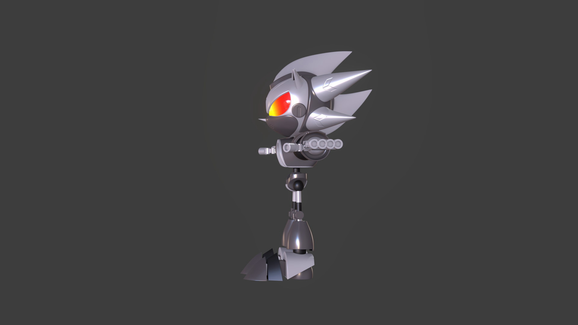 Silver Sonic v1 Low-poly 3D model_36