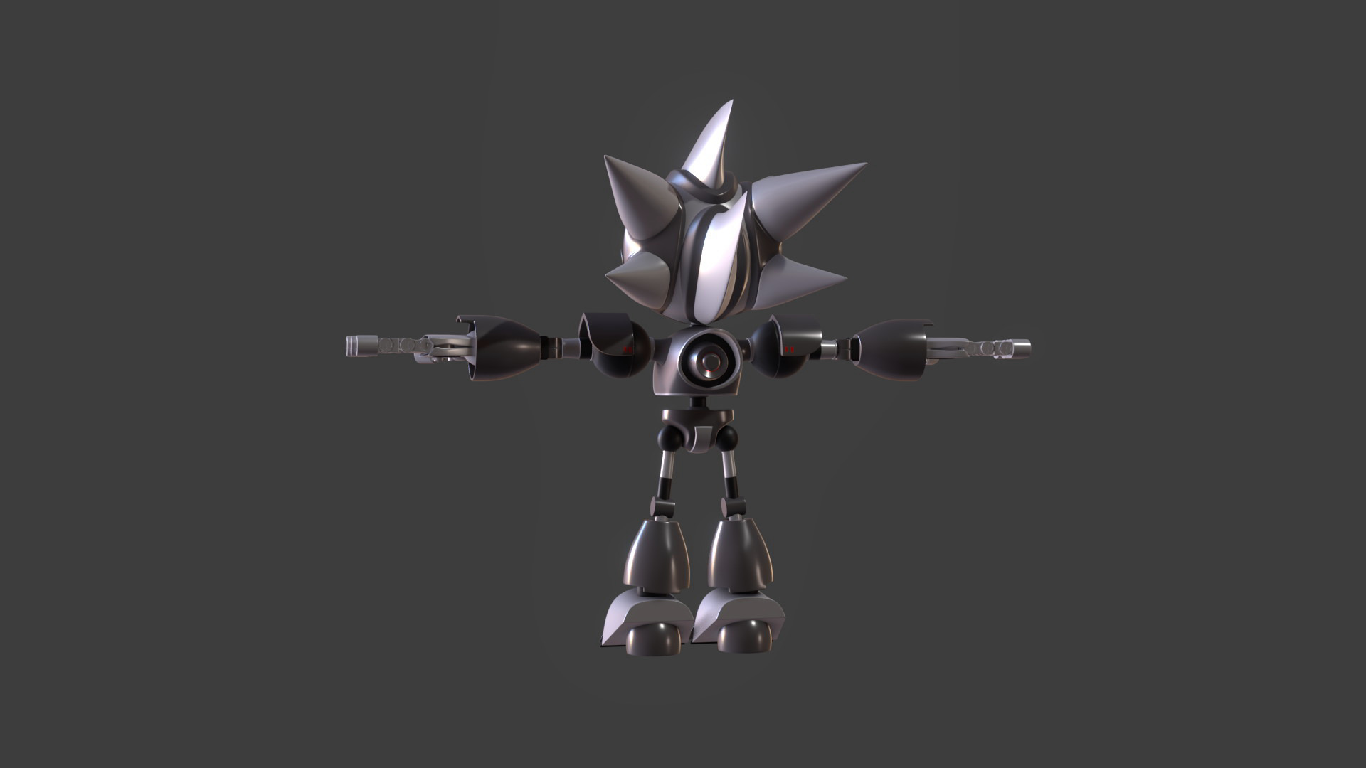 Silver Sonic v1 Low-poly 3D model_97