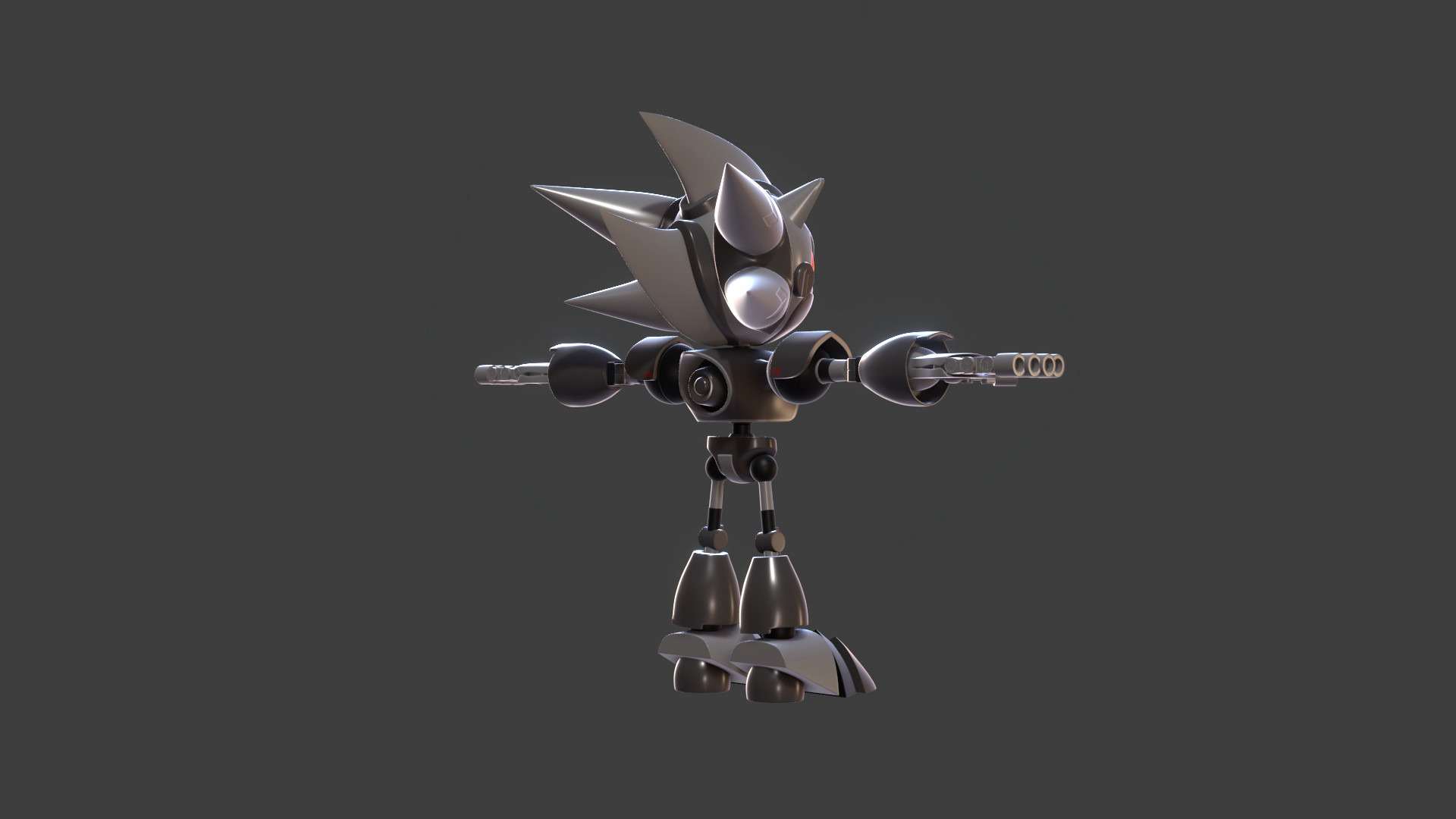 Silver Sonic v1 Low-poly 3D model_58