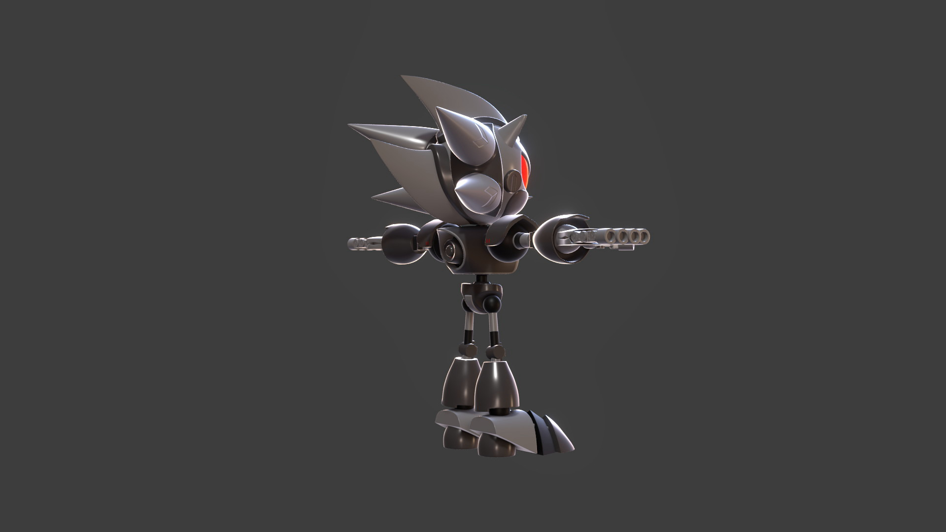 Silver Sonic v1 Low-poly 3D model_47