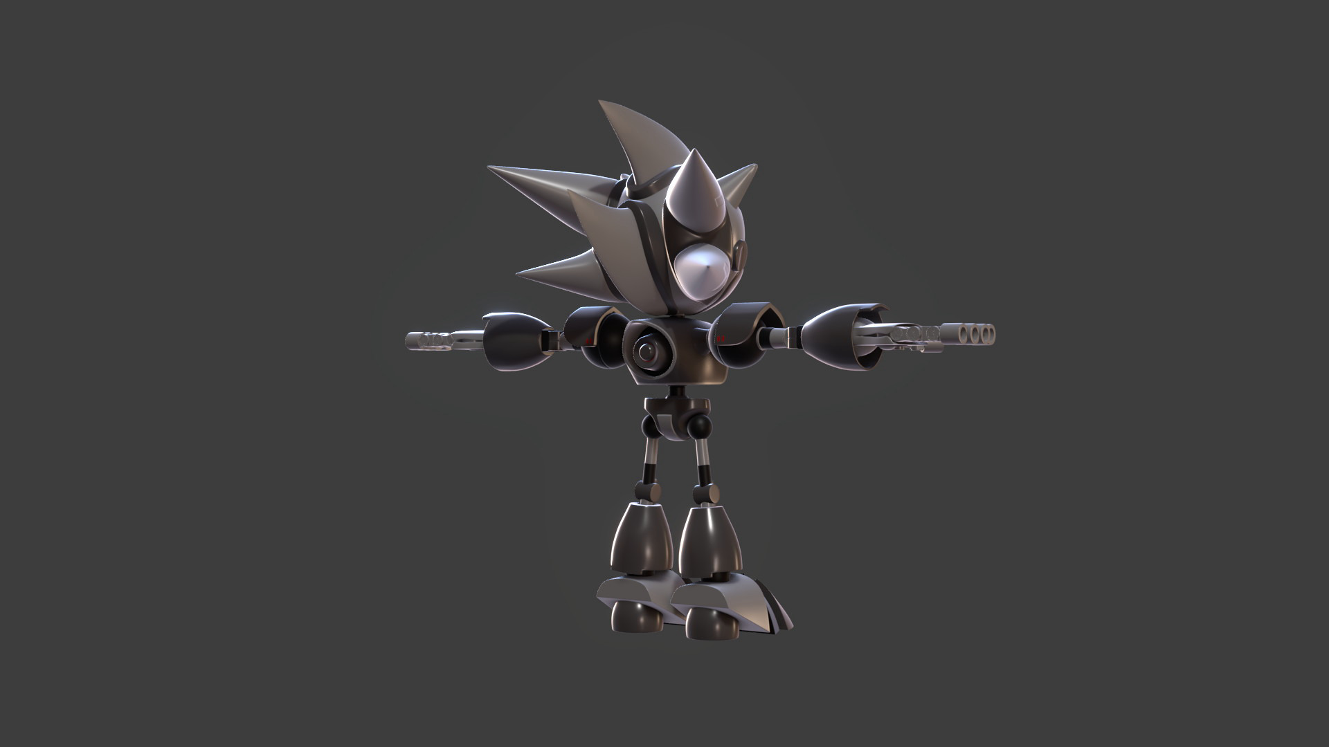 Silver Sonic v1 Low-poly 3D model_67