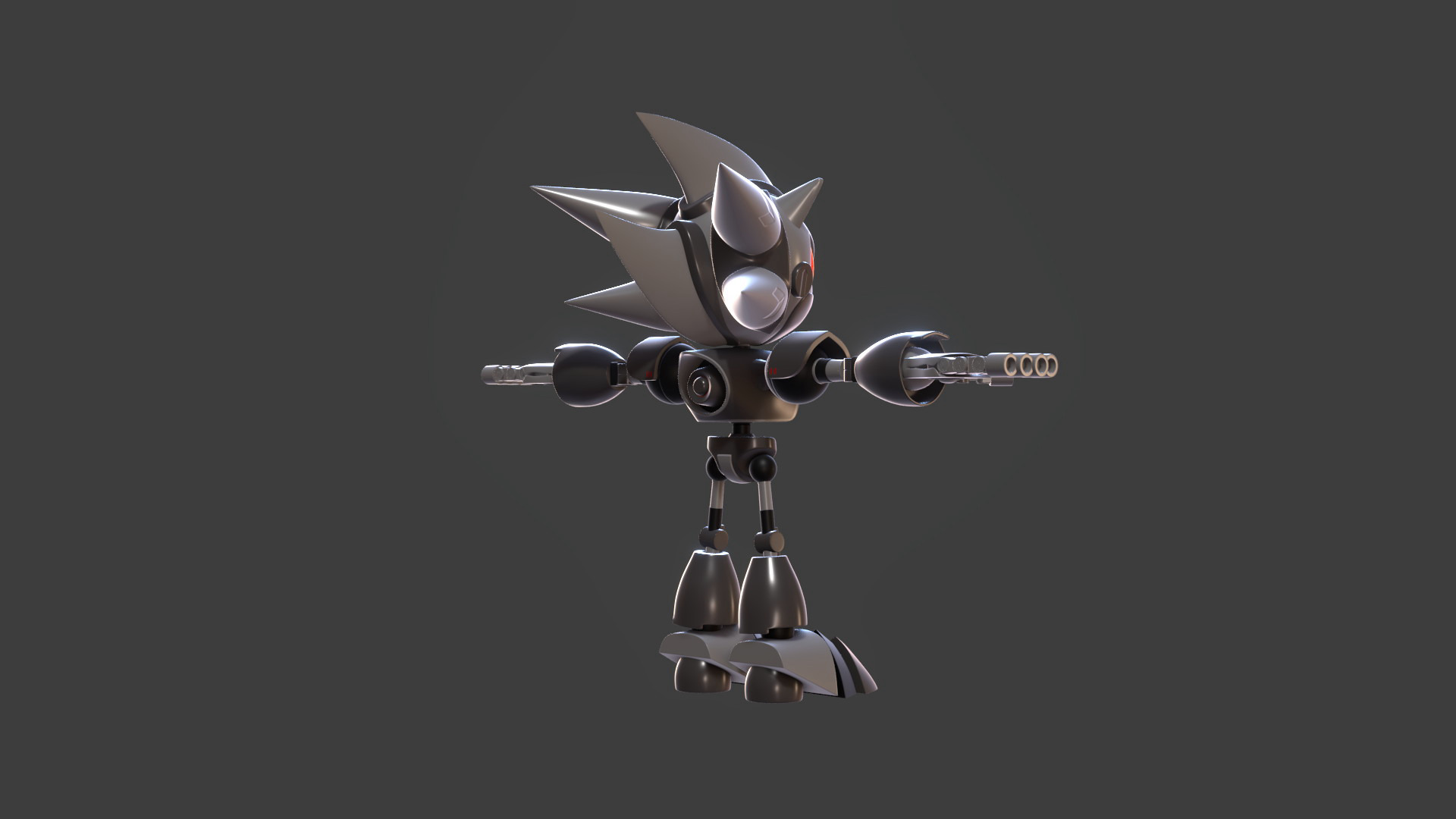 Silver Sonic v1 Low-poly 3D model_60