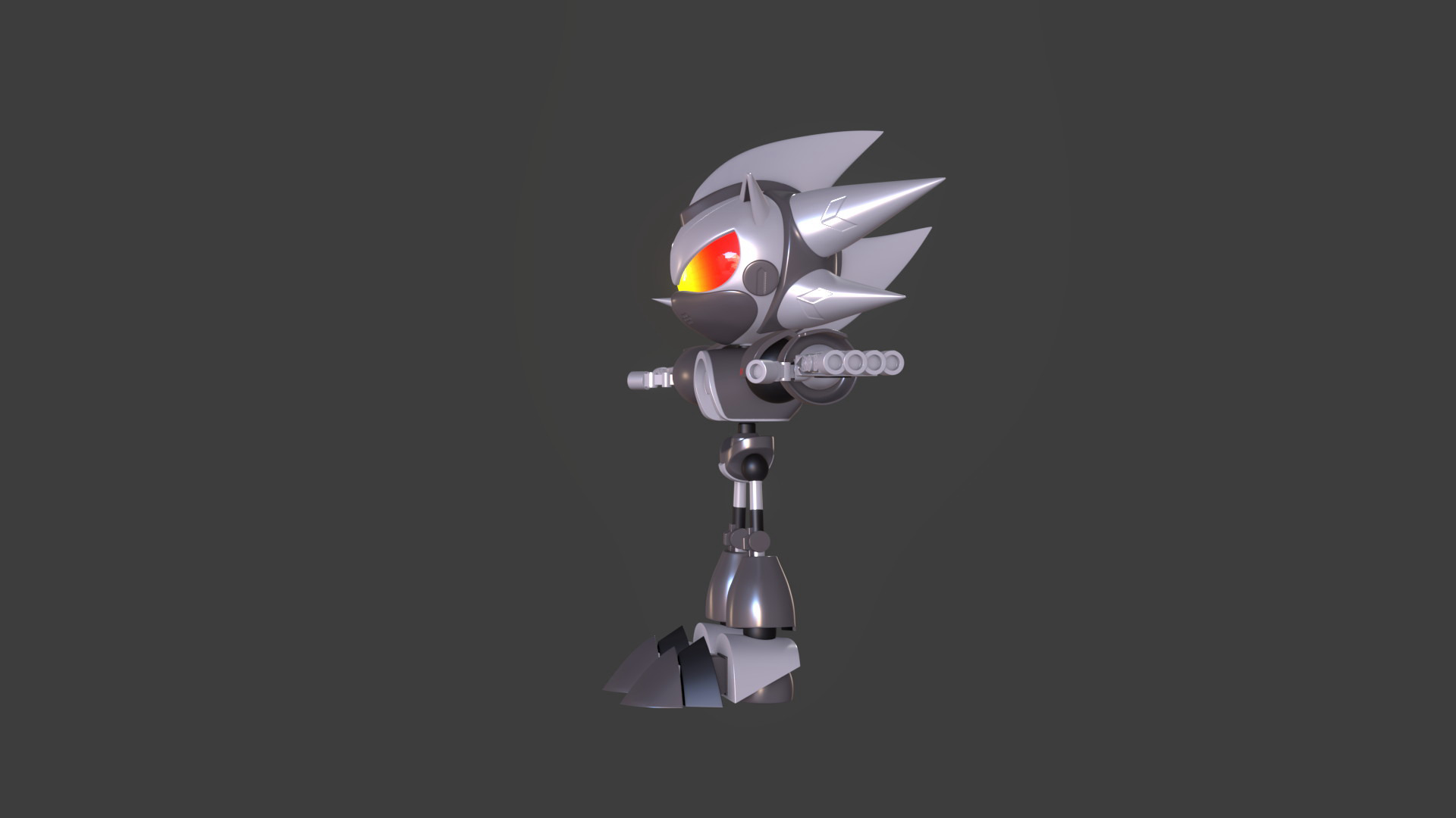 Silver Sonic v1 Low-poly 3D model_14