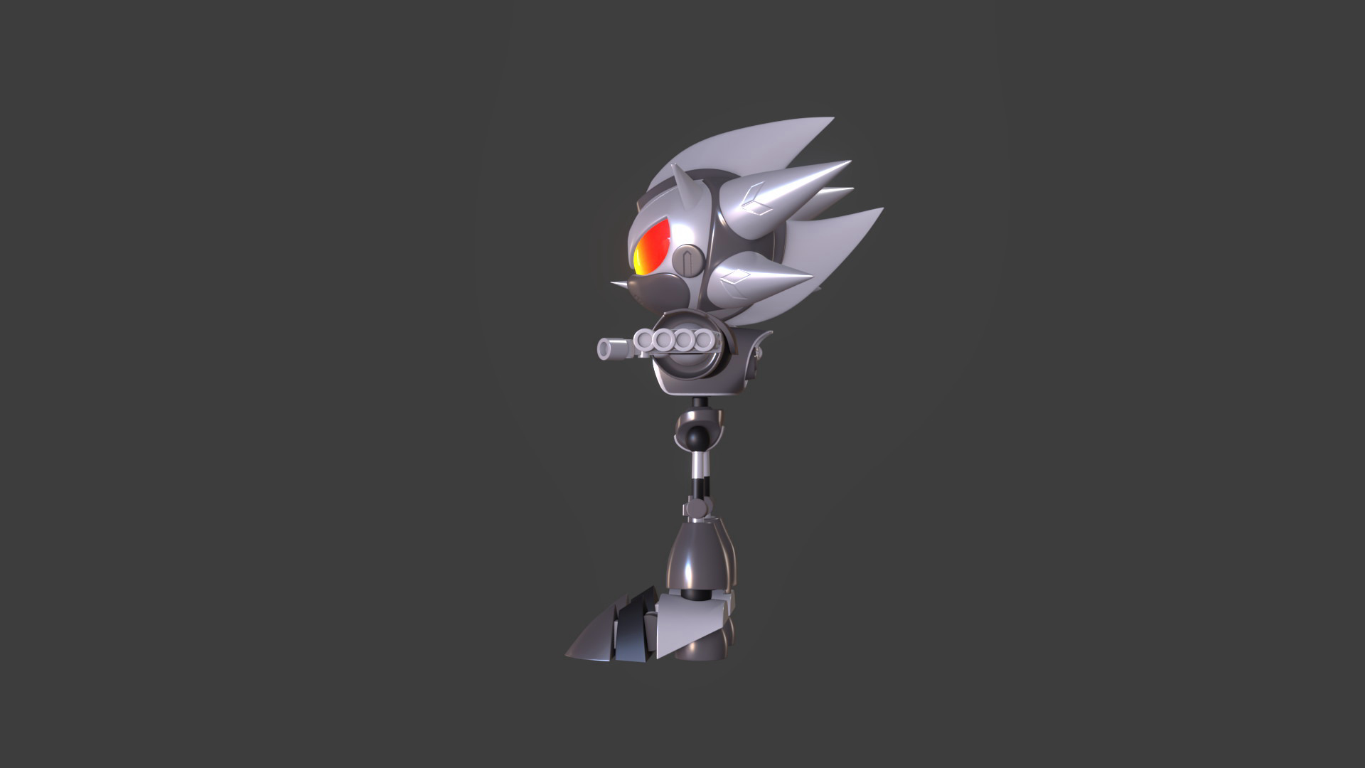 Silver Sonic v1 Low-poly 3D model_12