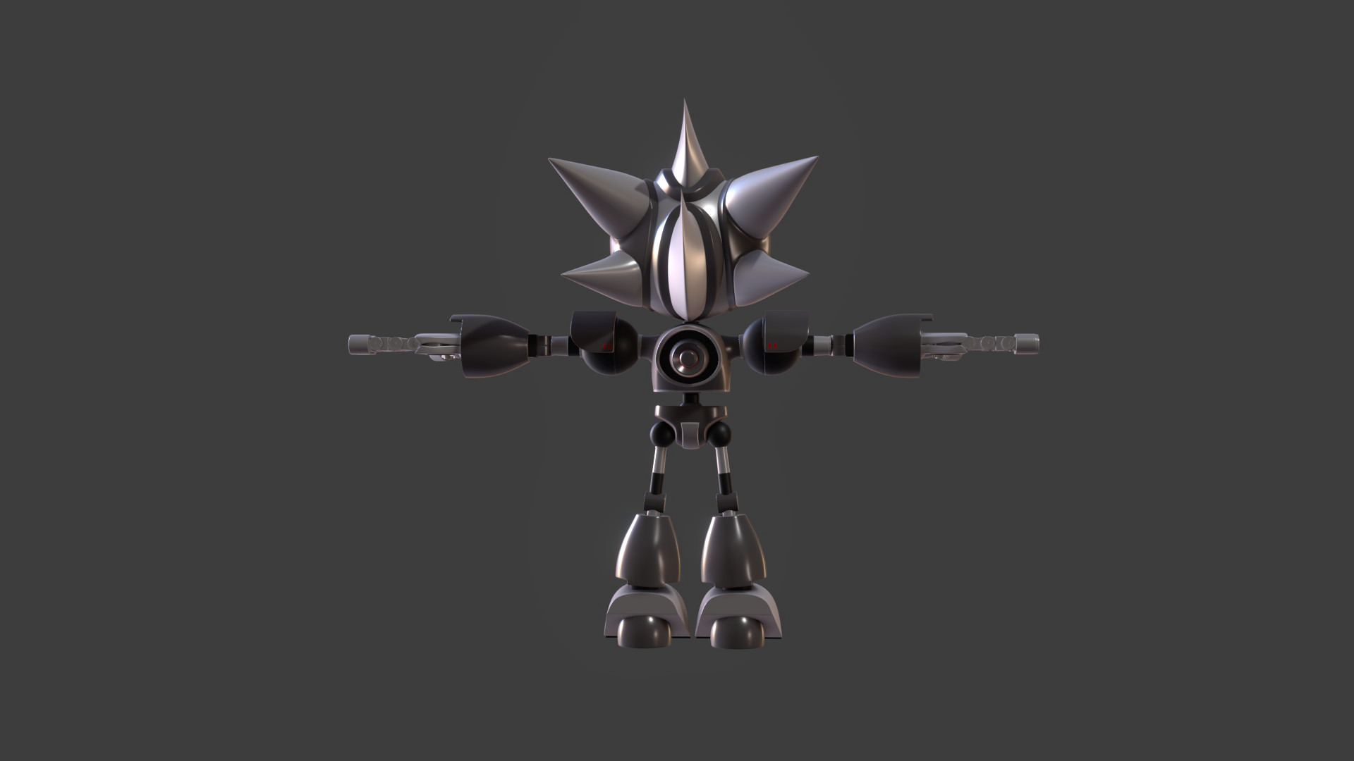 Silver Sonic v1 Low-poly 3D model_88