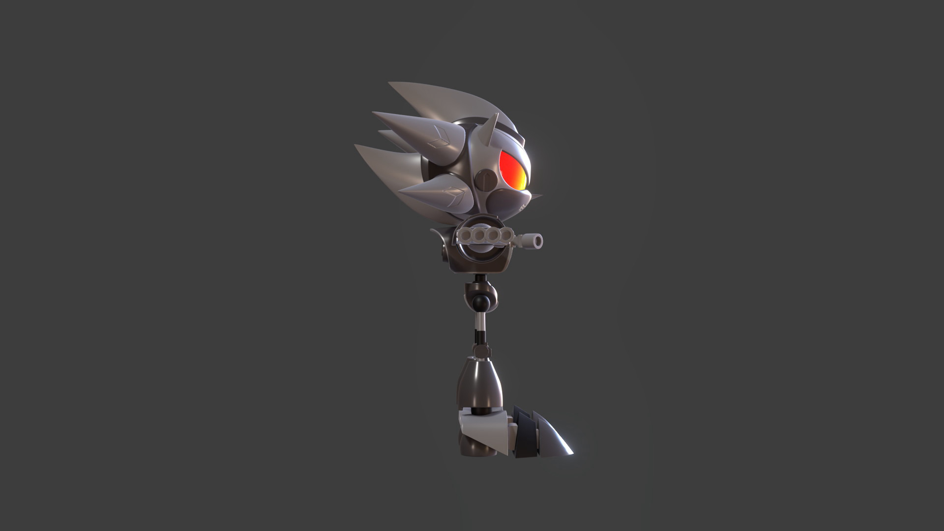 Silver Sonic v1 Low-poly 3D model_2