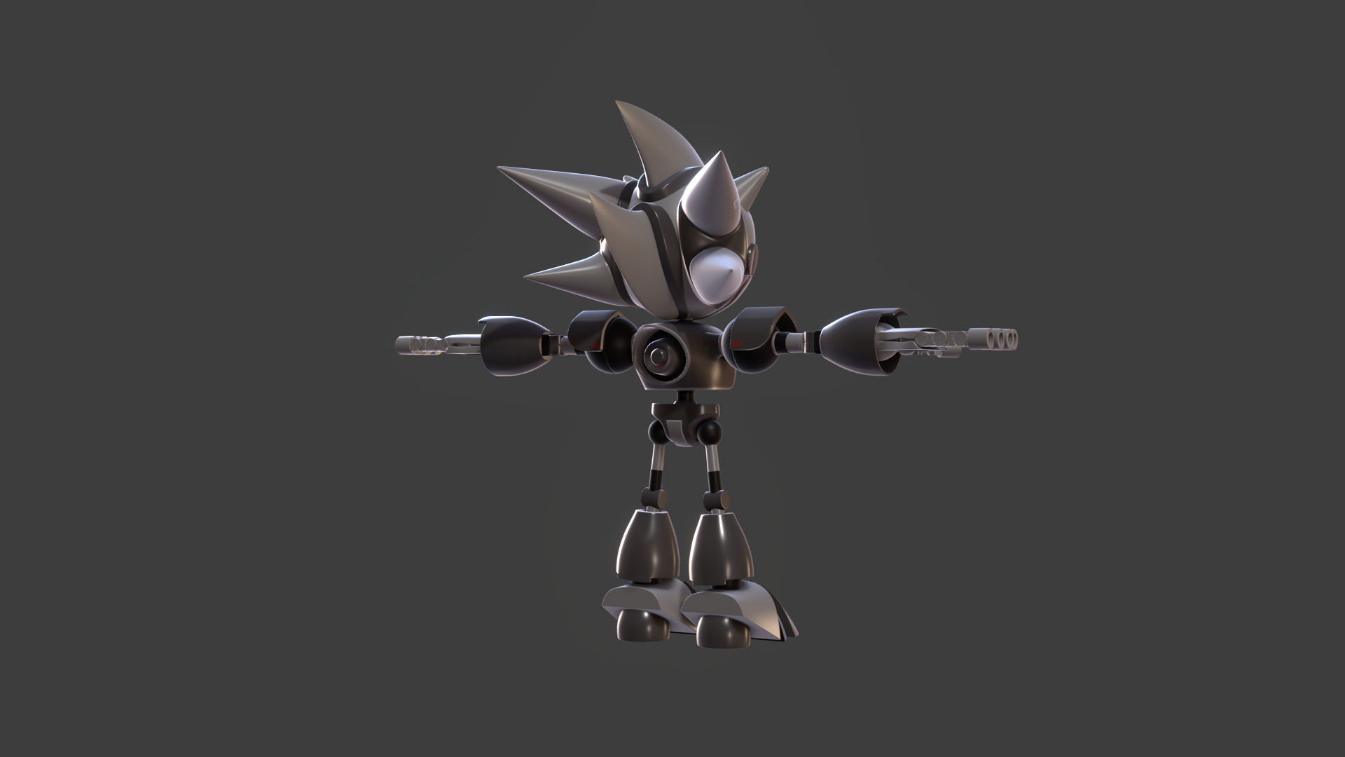 Silver Sonic v1 Low-poly 3D model_68