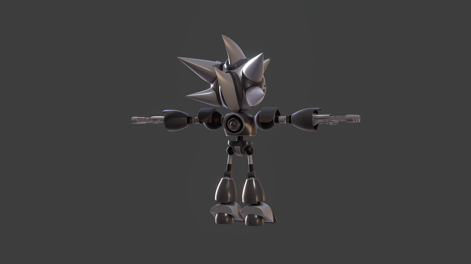 Silver Sonic v1 Low-poly 3D model_73