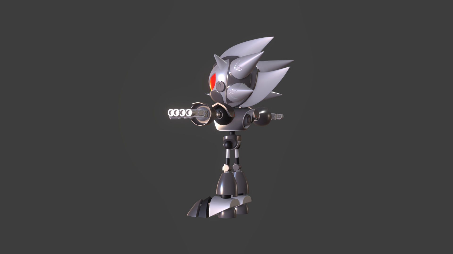 Silver Sonic v1 Low-poly 3D model_80