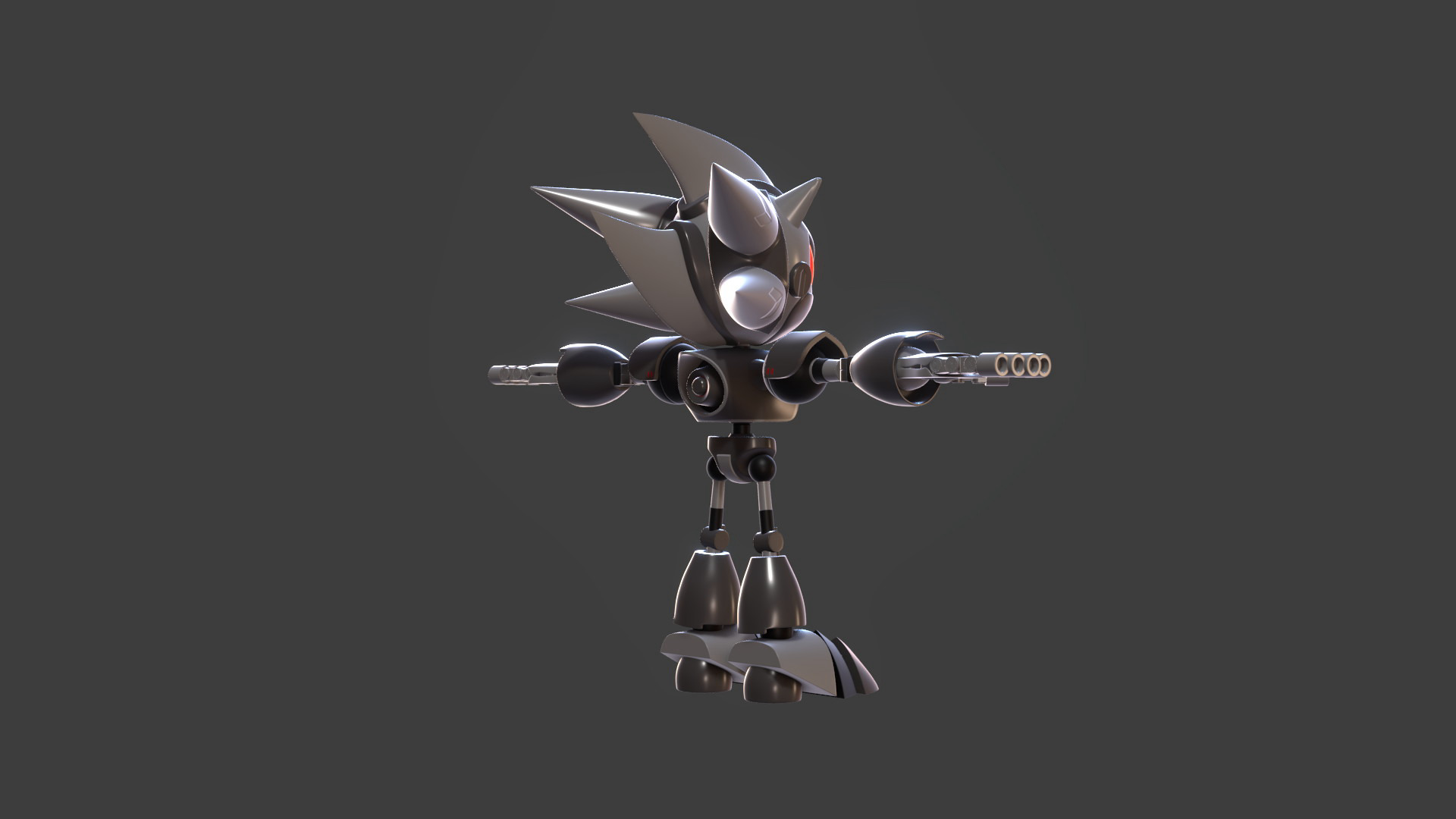 Silver Sonic v1 Low-poly 3D model_56