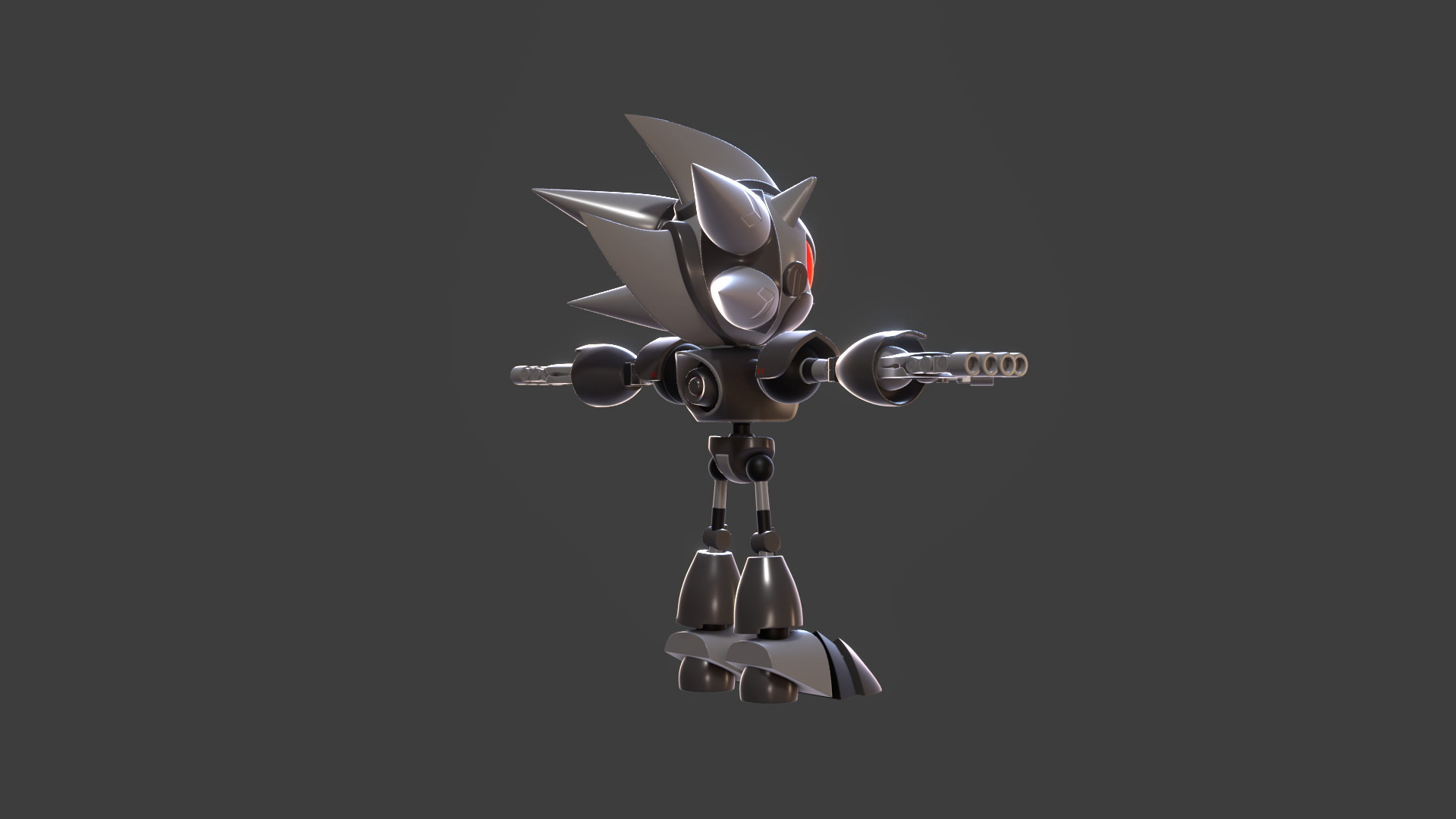 Silver Sonic v1 Low-poly 3D model_55