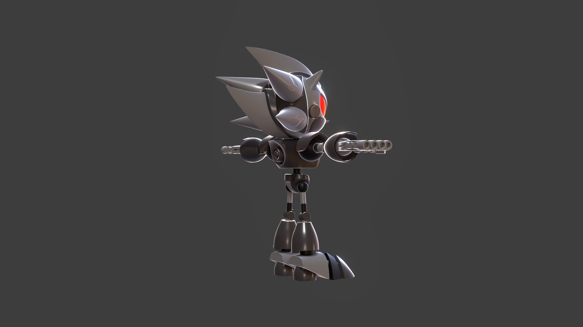 Silver Sonic v1 Low-poly 3D model_41