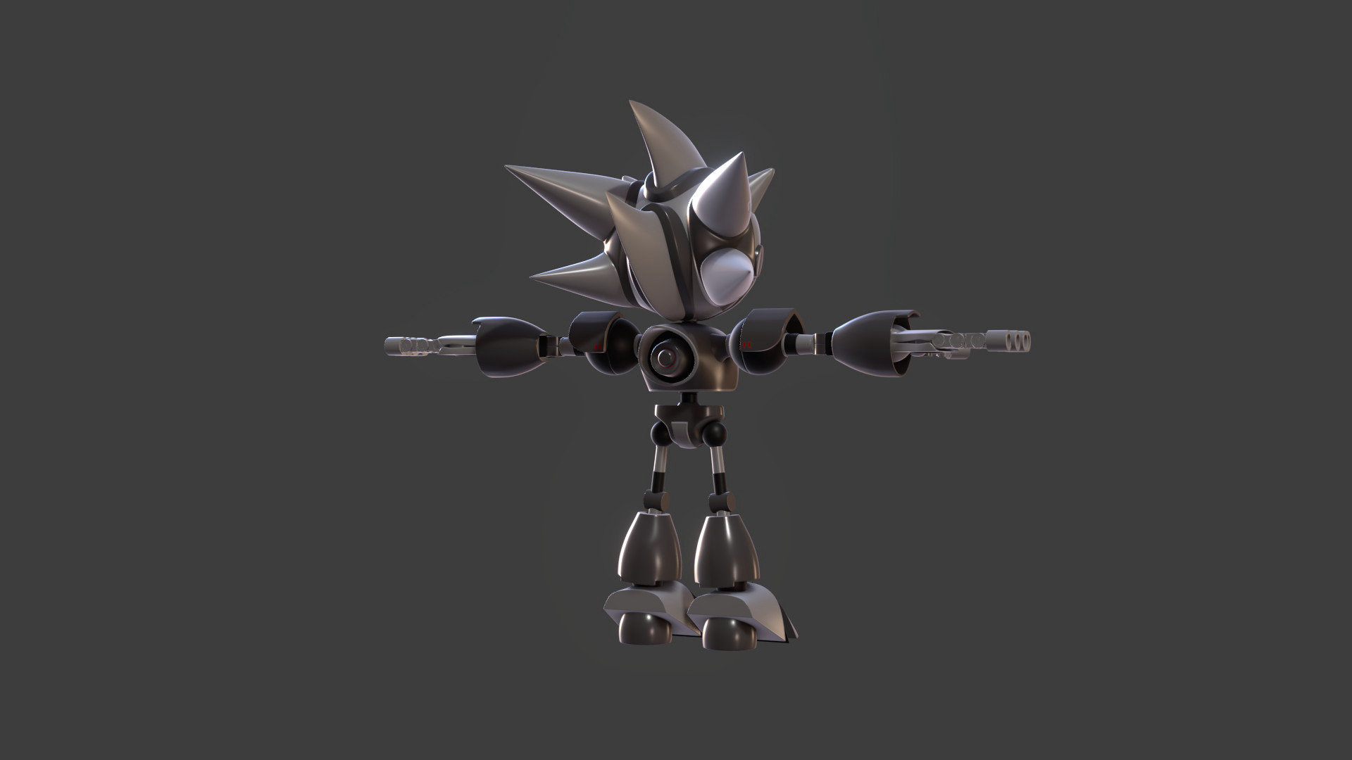 Silver Sonic v1 Low-poly 3D model_70