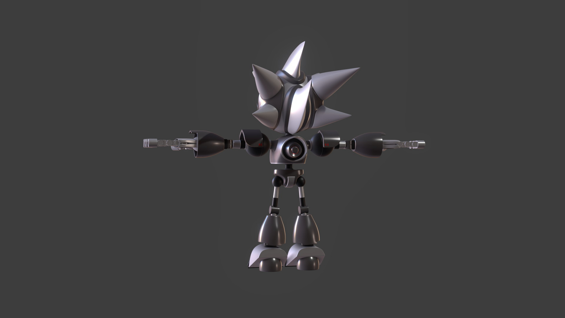 Silver Sonic v1 Low-poly 3D model_96