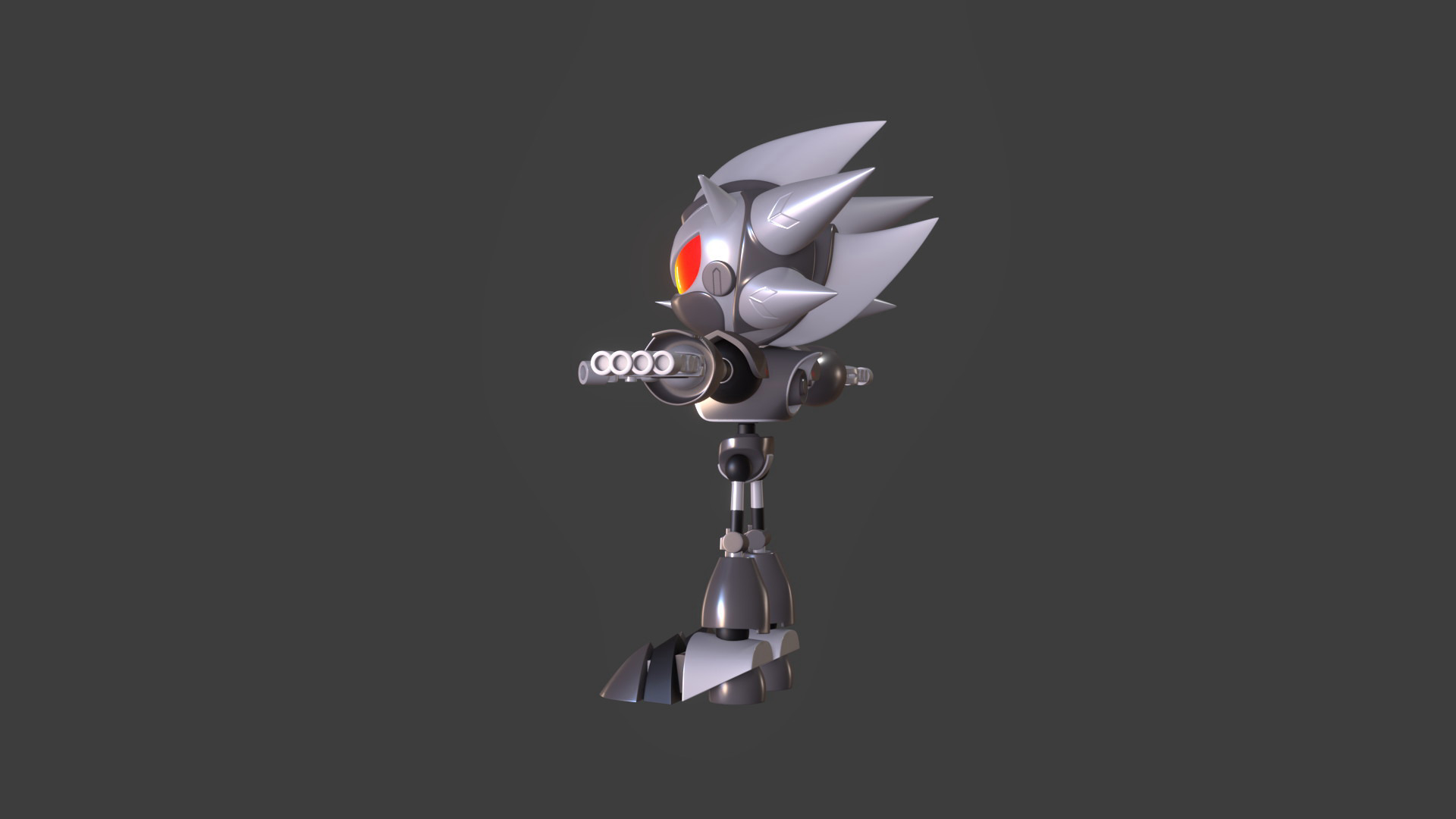Silver Sonic v1 Low-poly 3D model_24