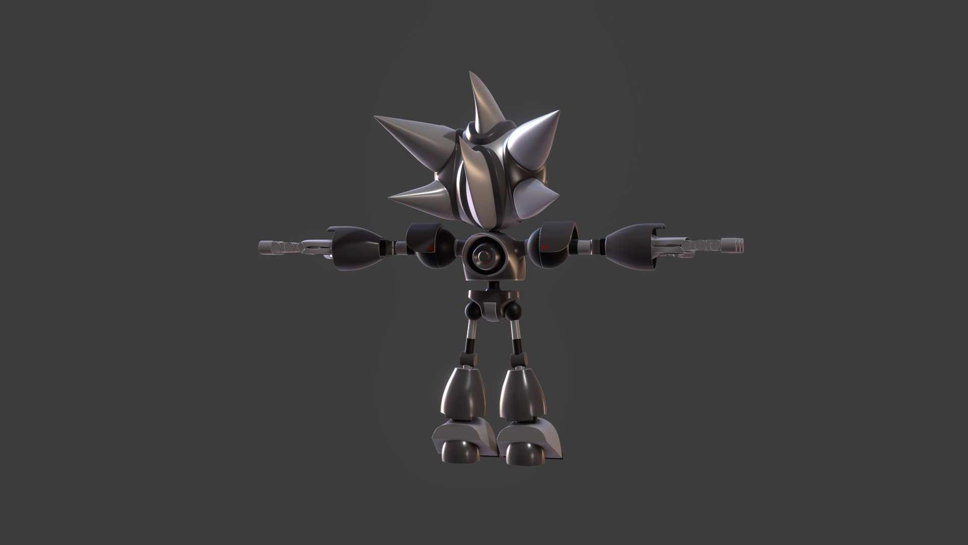 Silver Sonic v1 Low-poly 3D model_79