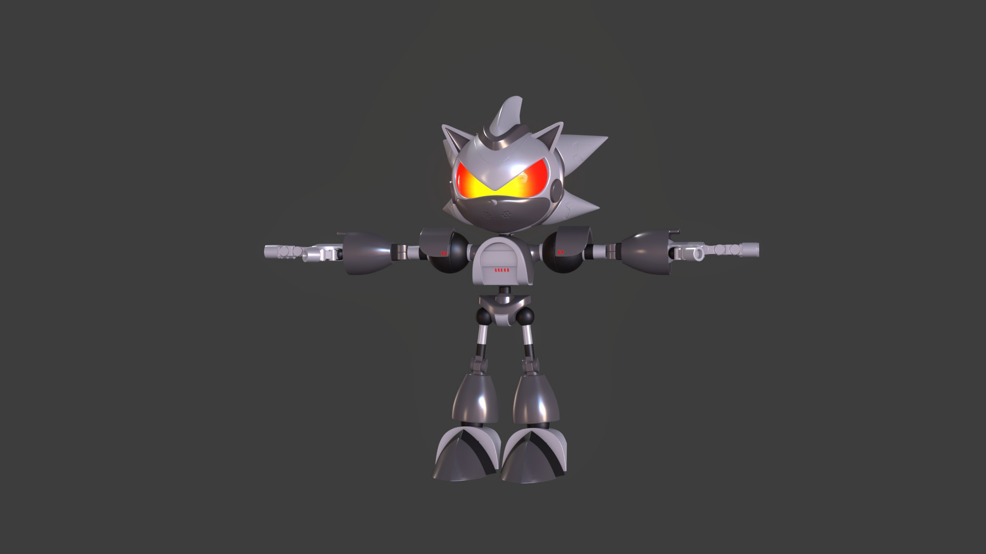 Silver Sonic v1 Low-poly 3D model_27