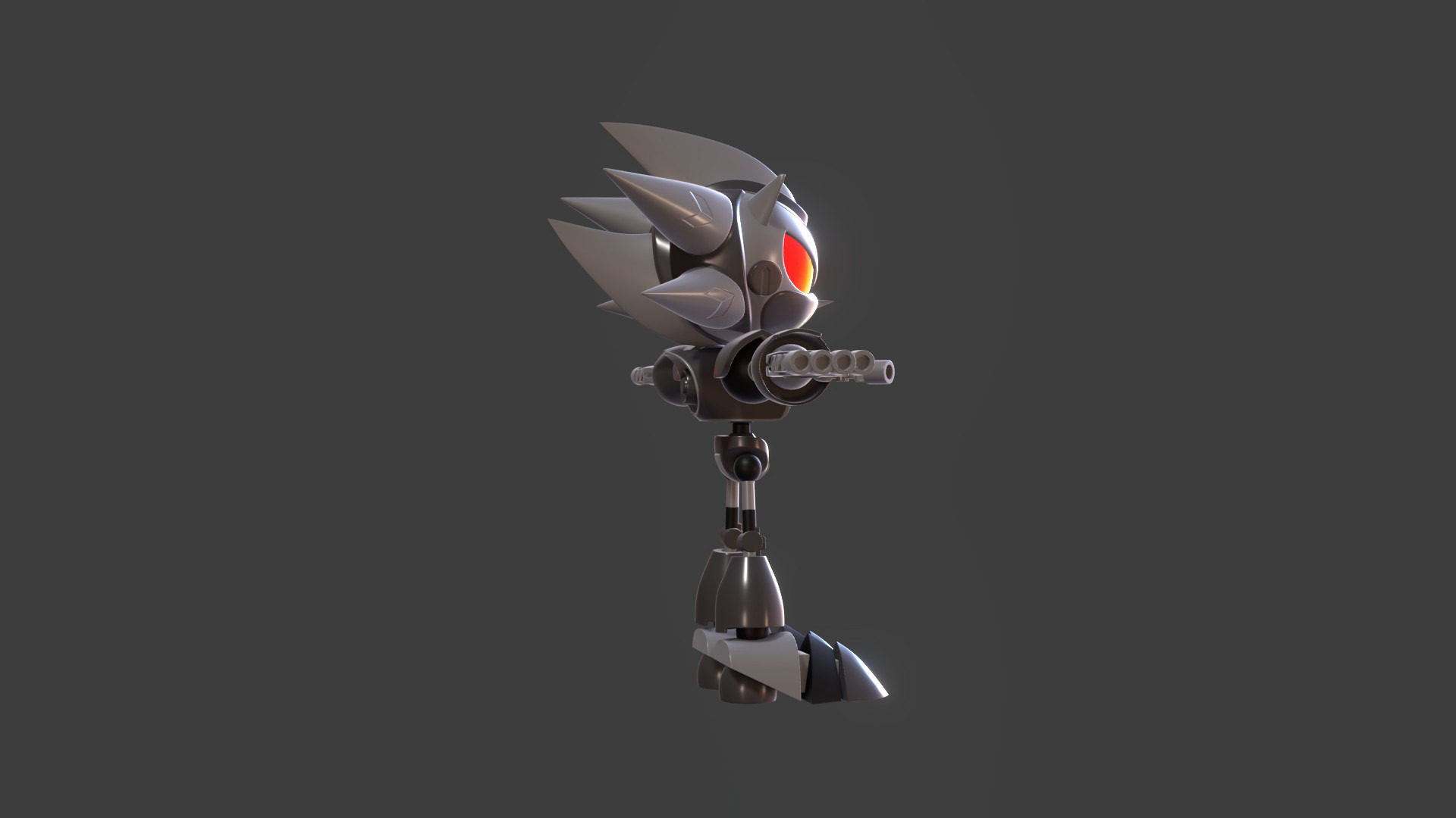Silver Sonic v1 Low-poly 3D model_99