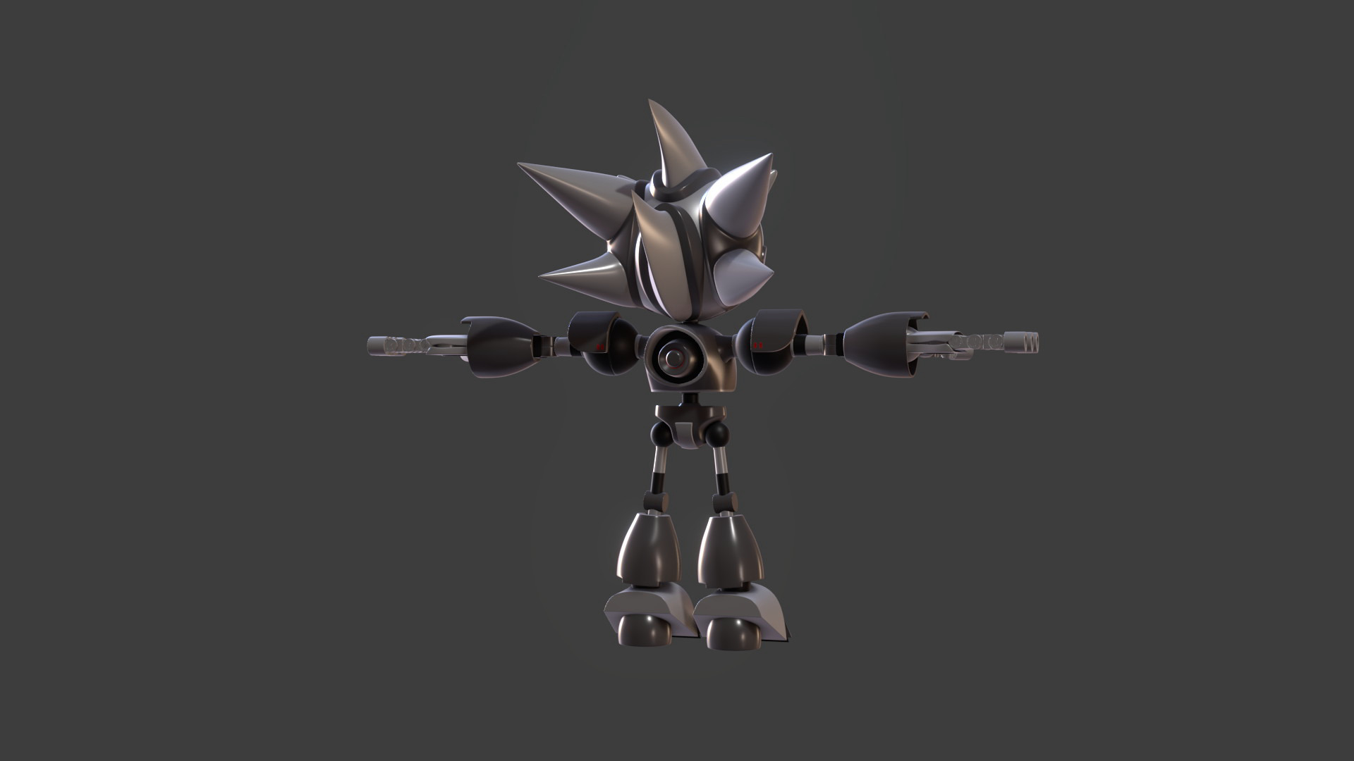 Silver Sonic v1 Low-poly 3D model_76