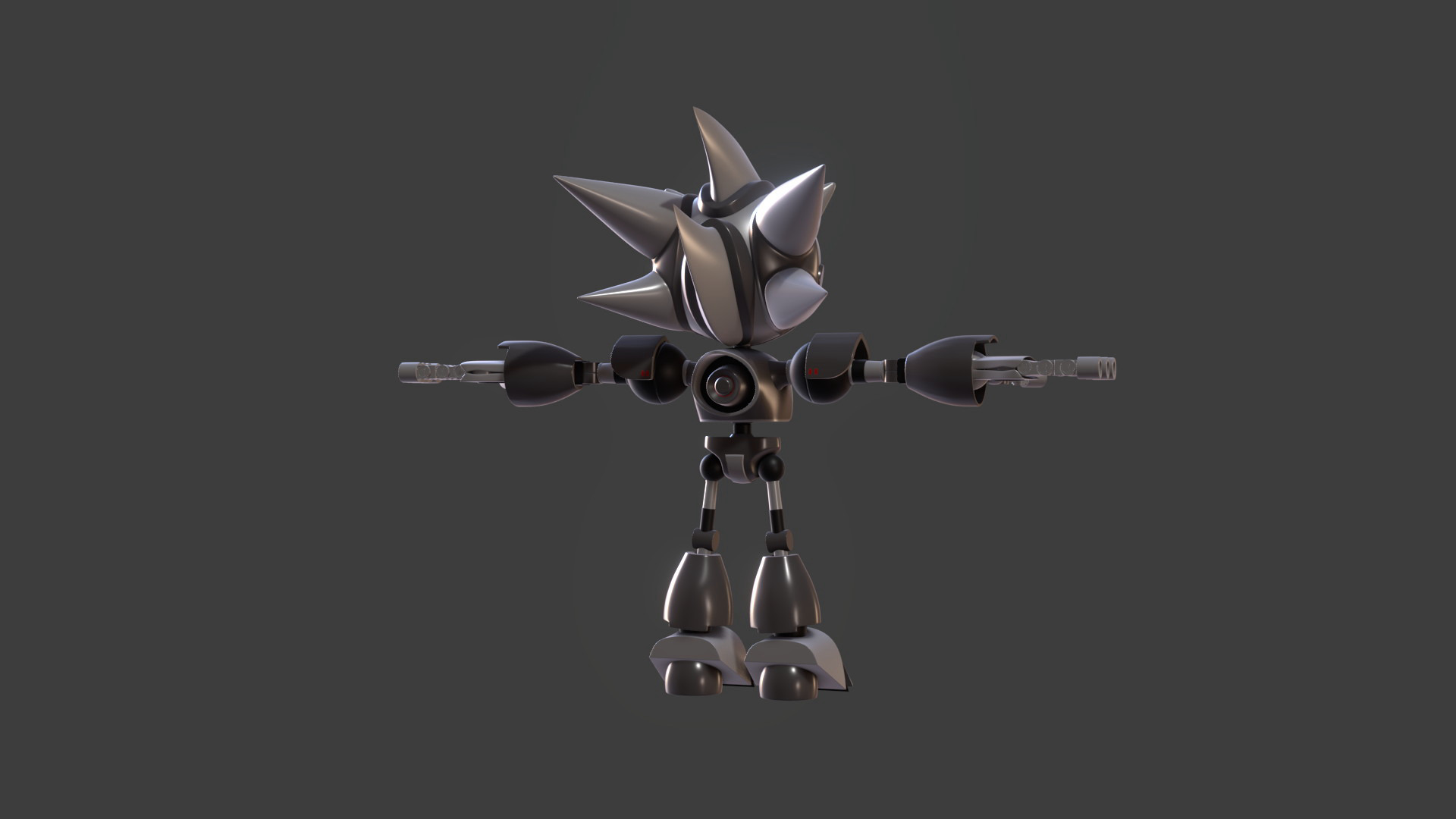 Silver Sonic v1 Low-poly 3D model_75