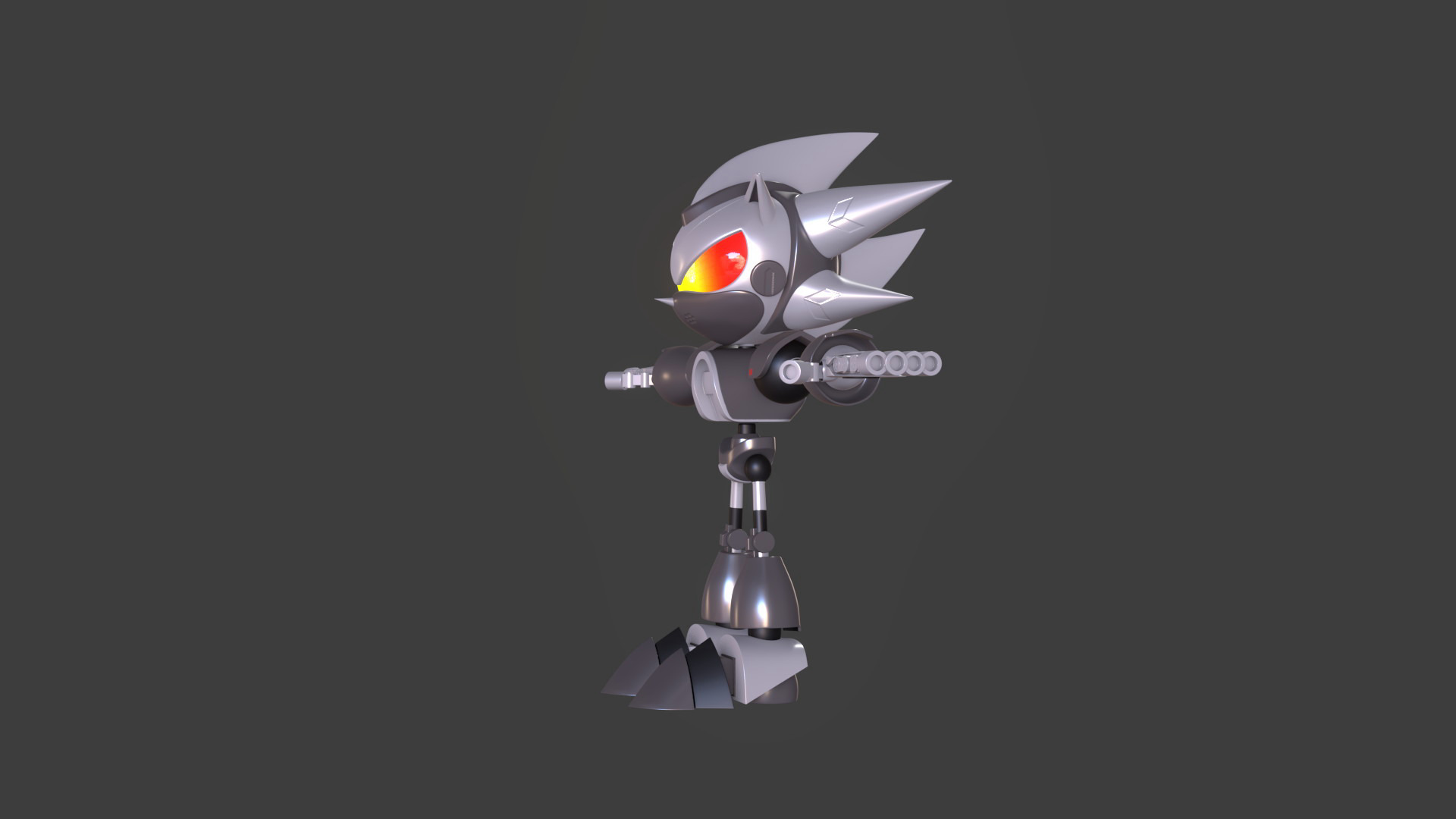 Silver Sonic v1 Low-poly 3D model_53