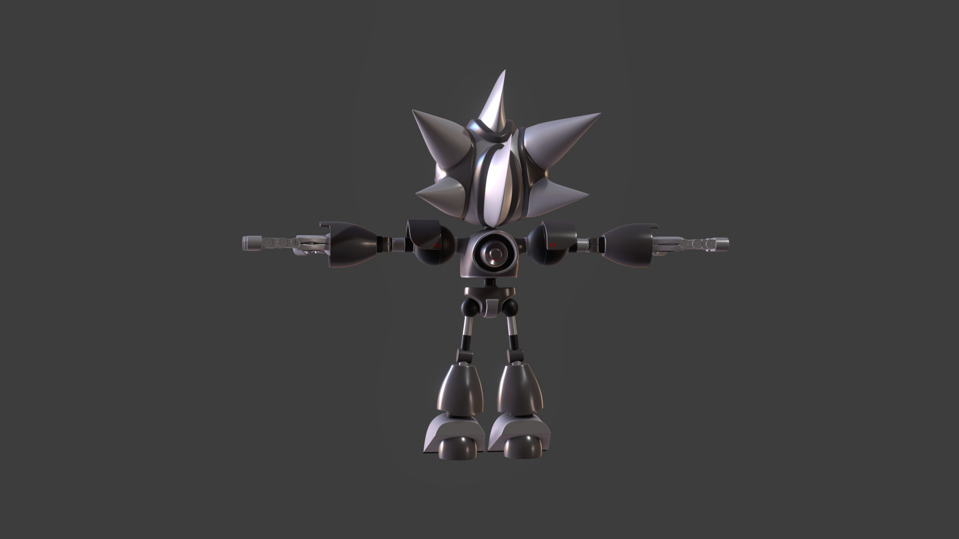 Silver Sonic v1 Low-poly 3D model_90