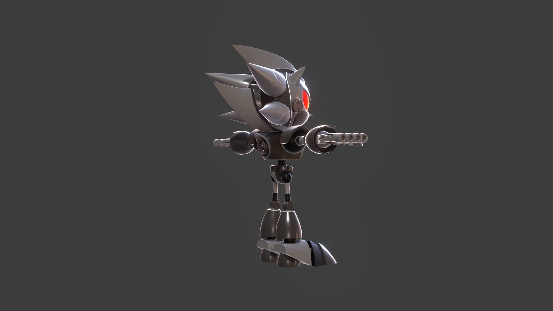 Silver Sonic v1 Low-poly 3D model_42