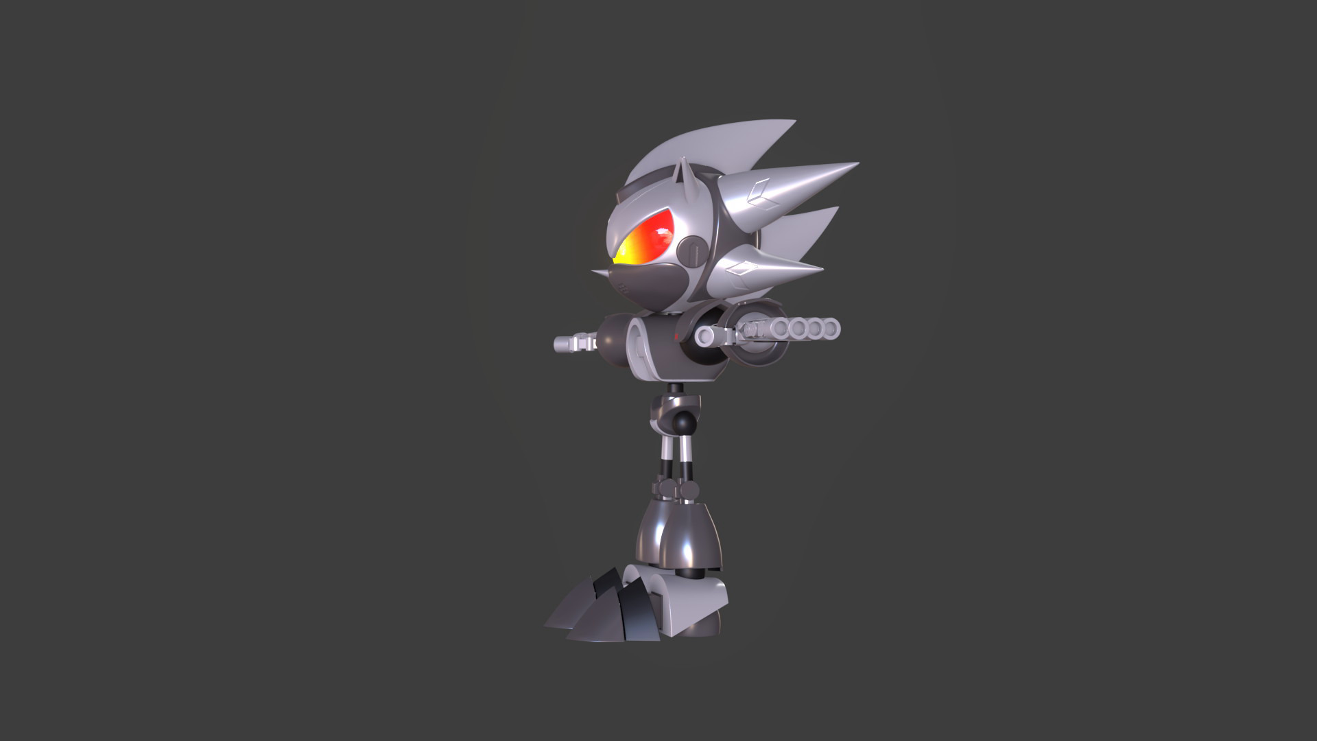 Silver Sonic v1 Low-poly 3D model_77