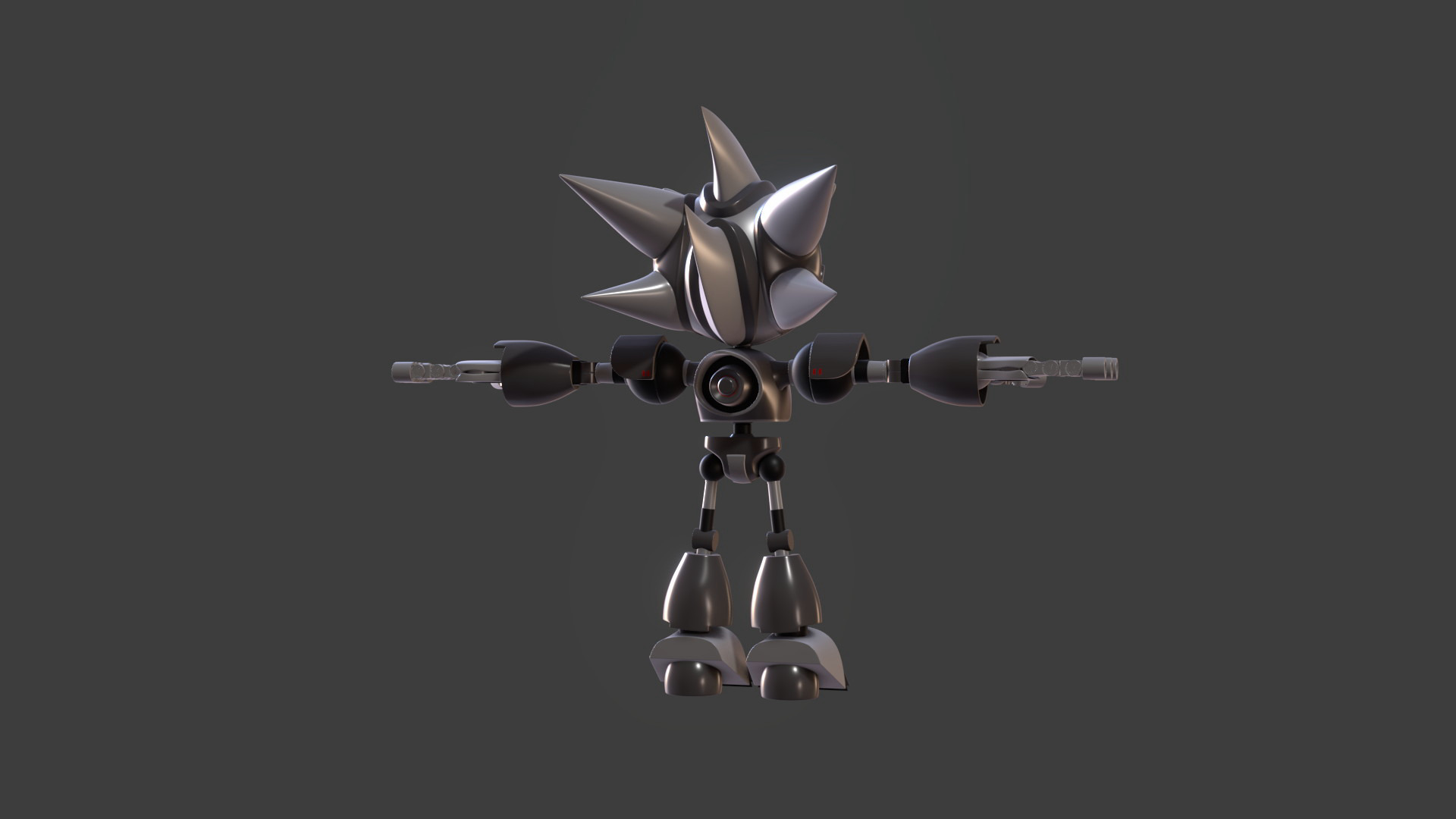 Silver Sonic v1 Low-poly 3D model_78