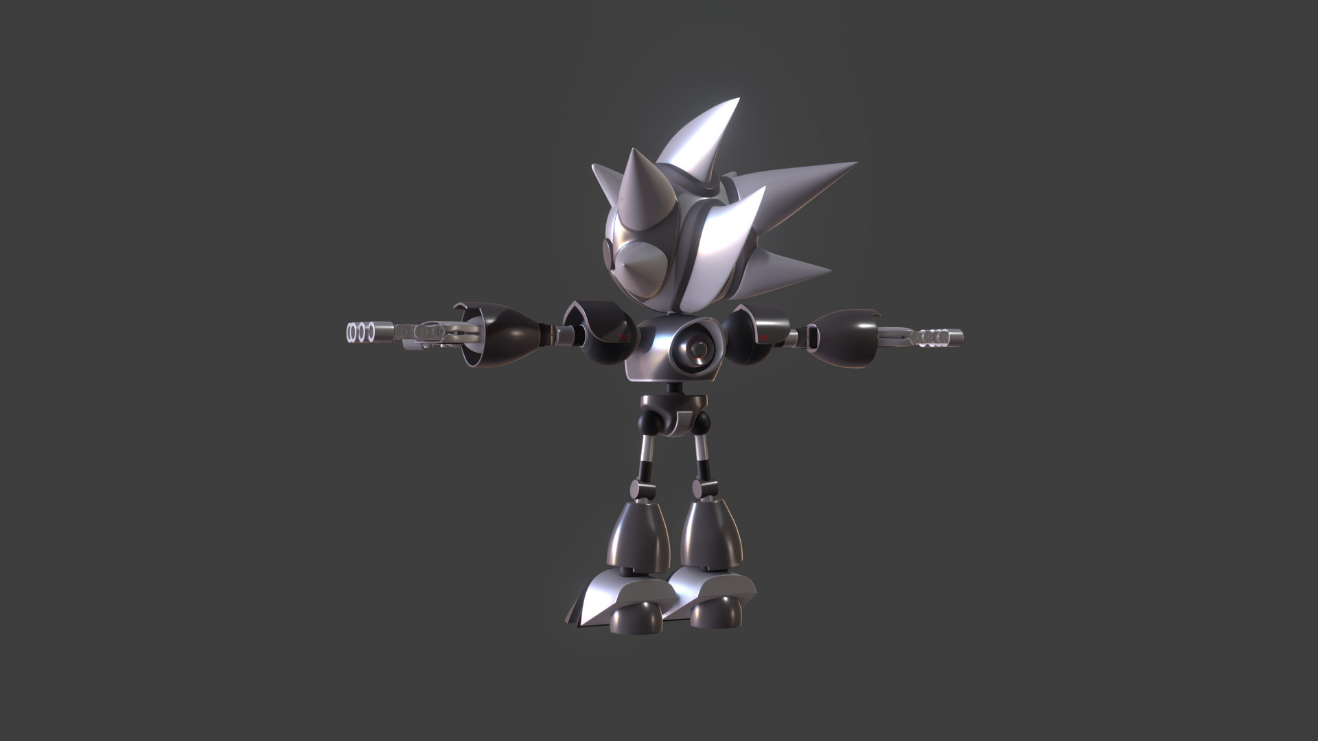 Silver Sonic v1 Low-poly 3D model_101