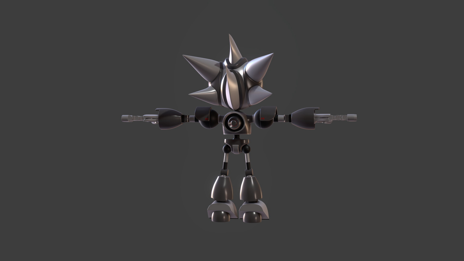 Silver Sonic v1 Low-poly 3D model_83
