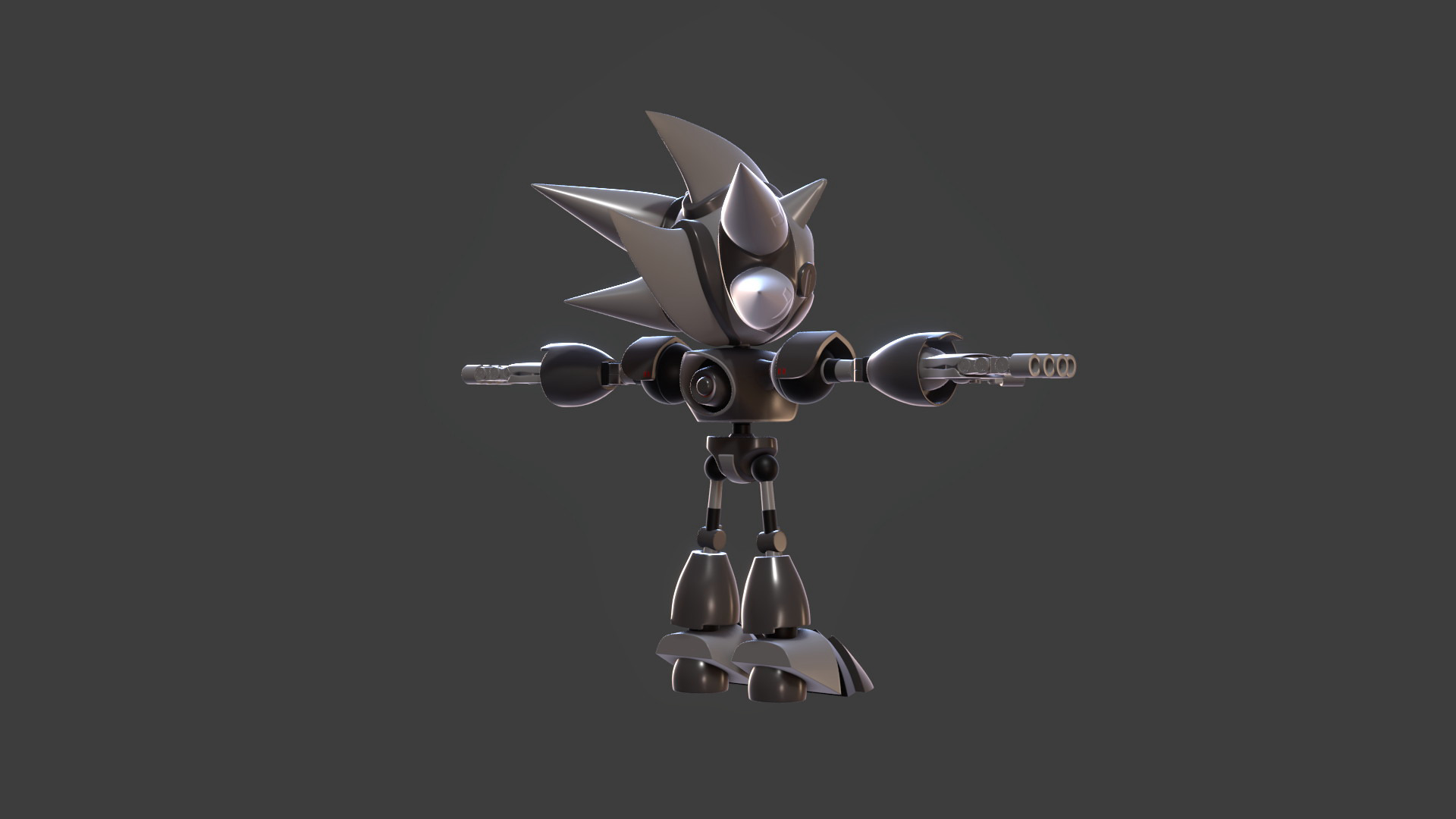 Silver Sonic v1 Low-poly 3D model_63