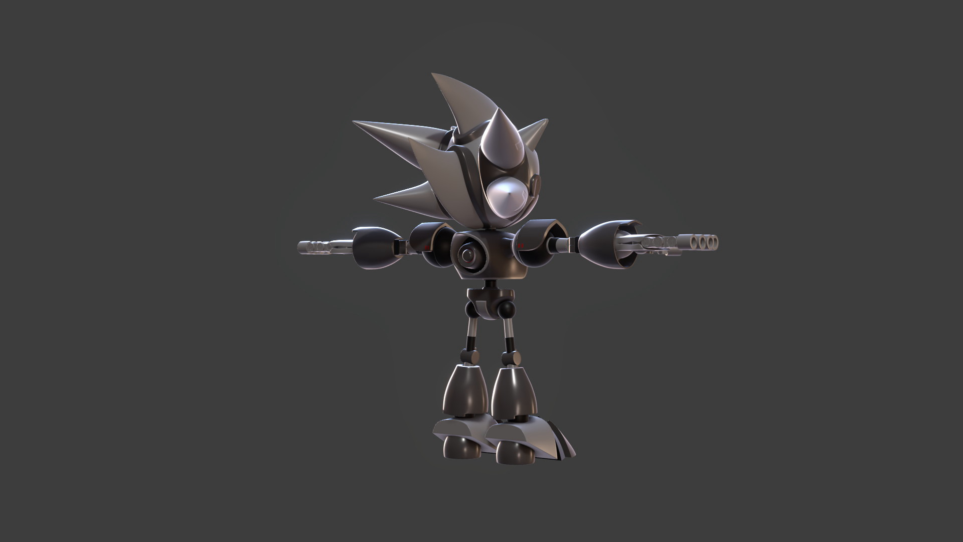 Silver Sonic v1 Low-poly 3D model_66