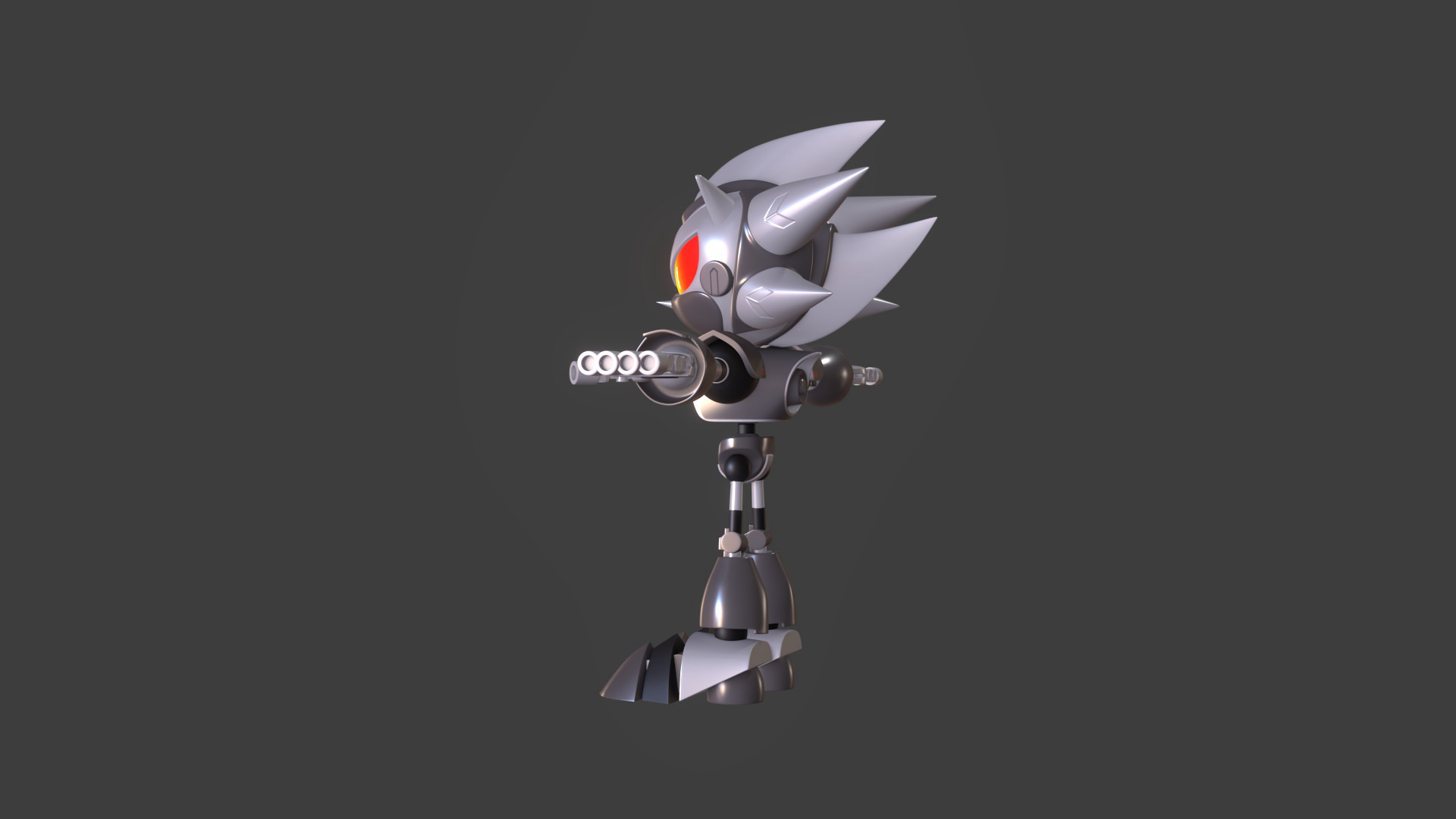 Silver Sonic v1 Low-poly 3D model_8