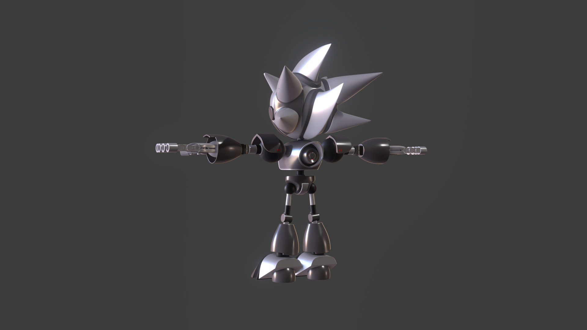 Silver Sonic v1 Low-poly 3D model_98