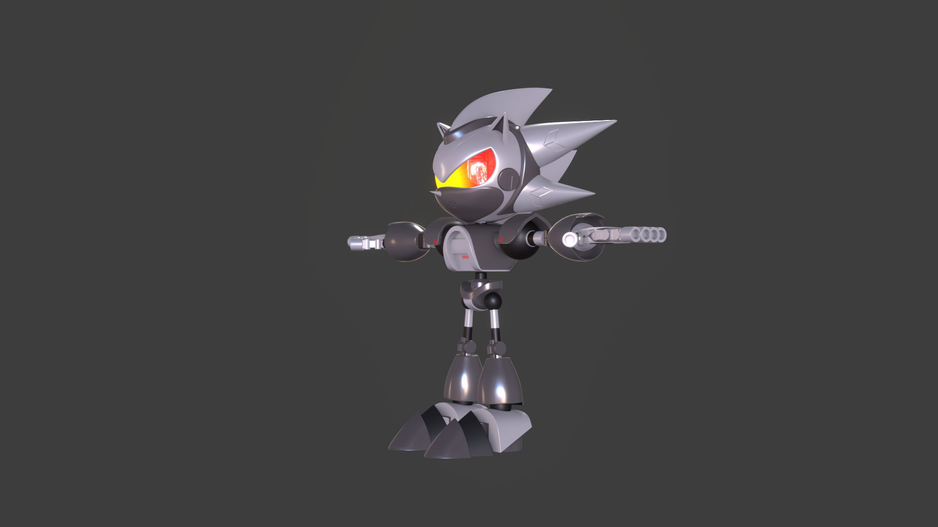 Silver Sonic v1 Low-poly 3D model_54