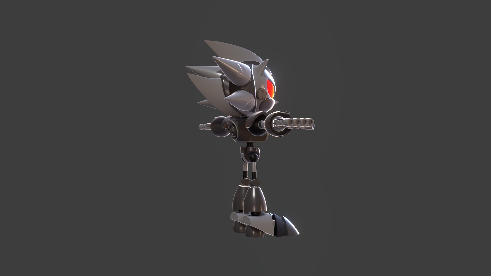 Silver Sonic v1 Low-poly 3D model_4